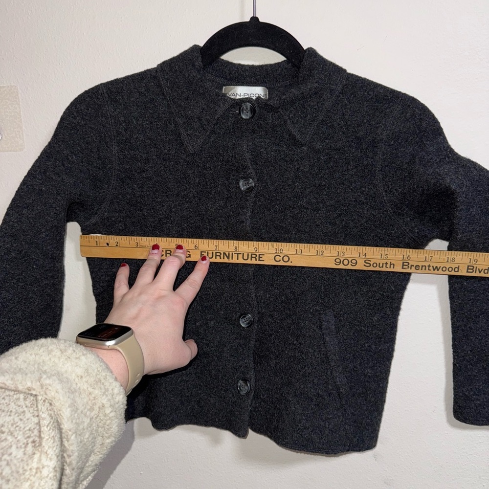 Evan Picone 100% Wool Cropped Jacket Gray Size M - Picture 7 of 9